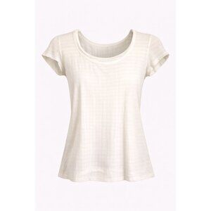 Unionbay LG Ivory Hooded Ribbed Cap Sleeve Top Layered Hem Y2K Casualcore Chic